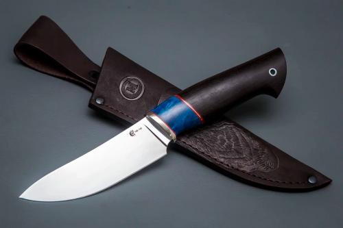 Нож Кайман,ст. VG-10,мельхиор,стаб.кар.бер.,черное дерево