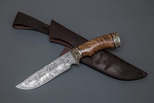 Нож Лорд, дам.ст.,литье,орех,/кап/гравировка