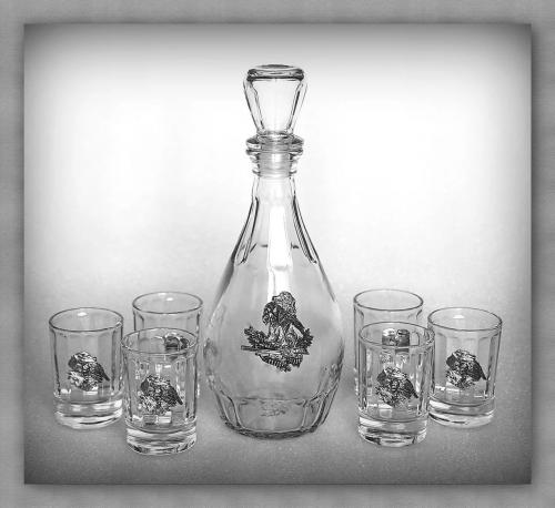 Набор для водки  120 "Удачная охота" (1+3) Ншт120Уох-13