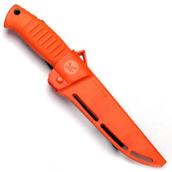 Нож Кизляр "Вектор" (рукоять эластрон), цвет: оранжевый
