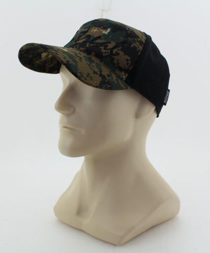 Бейсболка Комби, Х/Б, выш.3Д лоб, пикс.зеленый