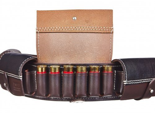 Патронташ закрытый на 24 патрона (12 кбр) "Western" / Коричневый /
