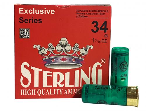 Патрон к.12х70 № 02(00) 34 гр.STERLING 1уп/25шт