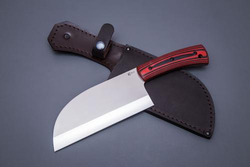Нож Сербский, ст.95Х18, ц.м. рук.G10 черно-красный (в чехле)