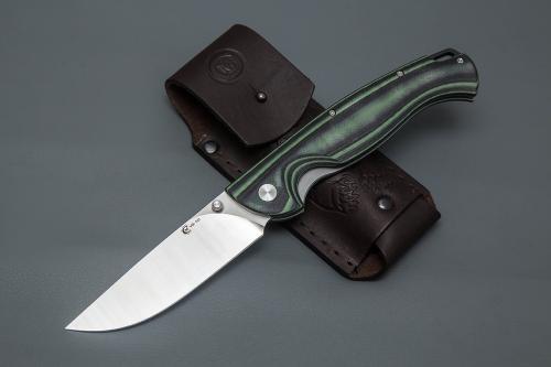 Нож Сибиряк, складной ст.VG10, рук.G10 (черно-зеленая)