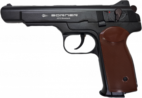 Пистолет пневм. BORNER APS Blowback Black, кал. 4,5 мм/BBs
