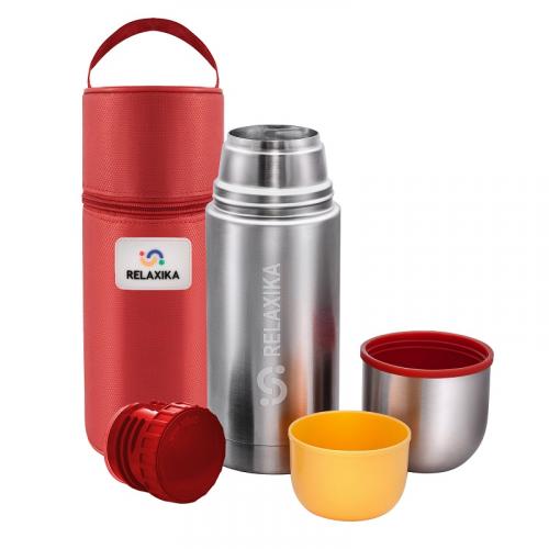 Термос Relaxika 102 (0,5 литра) в термочехле, стальной