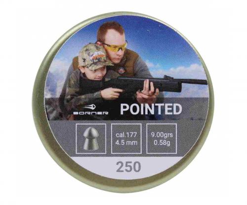 Пуля пневм. Borner "Pointed",  4,5 (250 шт.) 0,58гр.
