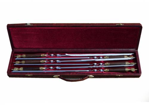 Набор "Шкатулка"№1.4 (рукоять венге,литье Герб РФ)