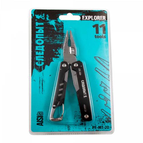 Мультитул (плоскогубцы) "Следопыт-Explorer" 105х42х18мм 11 предм в чехле на блис