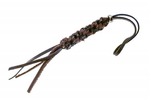 Темляк Круглый короткий черно-коричневый (кожаный)