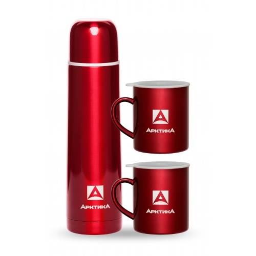 Набор: термос 1000 мл + 2 кружки невакуумные 102-1000S
