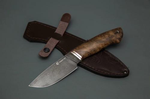 Нож Разделочный,кован.ст.,ХВ5,мельхиор,орех(кап)