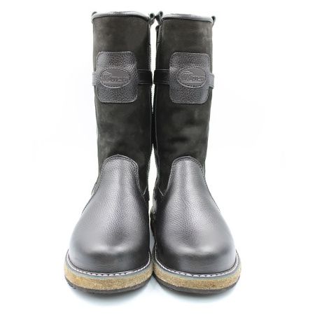 САПОГИ ИЗ НАТУРАЛЬНОЙ КОЖИ+ НУБУК ЧЕРНЫЕ ММВ-14 МЕХ ОВЧИНА НАТ. -60