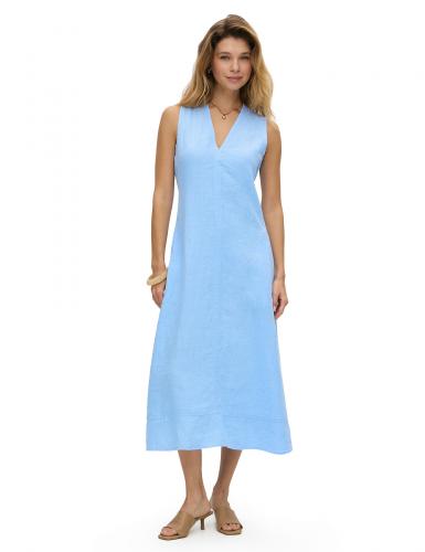 ПЛАТЬЕ NORVEG LINEN  ЖЕНСКОЕ PLUS SIZE ЦВЕТ ГОЛУБОЙ,