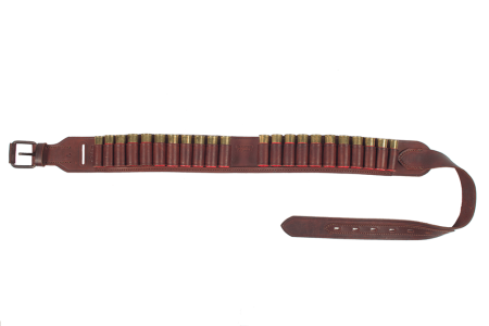 Патронташ открытый Хольстер 25 лет 22п.12кал.длинаL(1300мм) / кожа ((Коричневый)