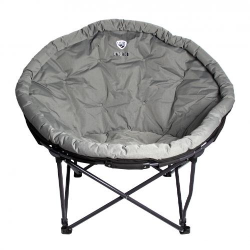 Кресло складное кемпинговое "KYODA" круглое р.104*84*49 см, цвет серый
