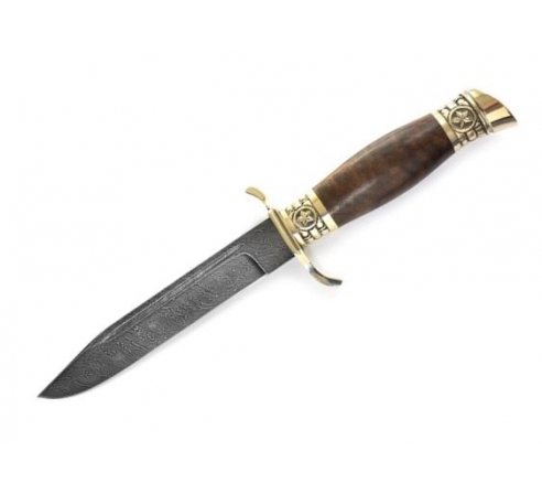 Нож Разведчик, дам.ст.,литье,звезда,орех,кап