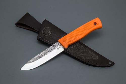 Нож Мурена, ст.Х12МФ, след ковки, рук. Elastron (оранжевый)