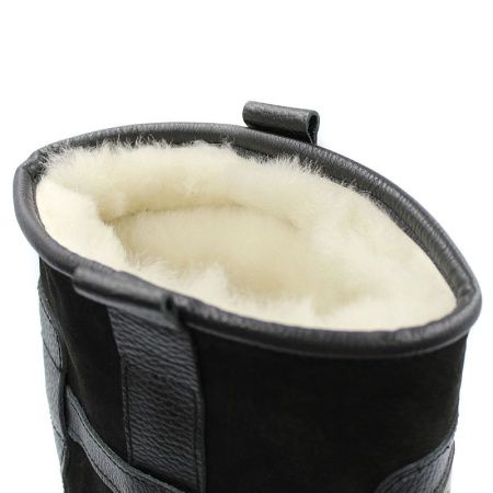 САПОГИ ИЗ НАТУРАЛЬНОЙ КОЖИ+ НУБУК ЧЕРНЫЕ ММВ-14 МЕХ ОВЧИНА НАТ. -60