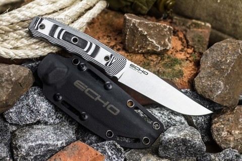 Нож ECHO K340 SW G10-BWH KS (StoneWash, G10 Black-White Handle, Kydex Sheath)