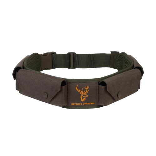 Патронташ закрытый на 24 патрона 12-16 кбр. (вышивка "Олень") / Олива /