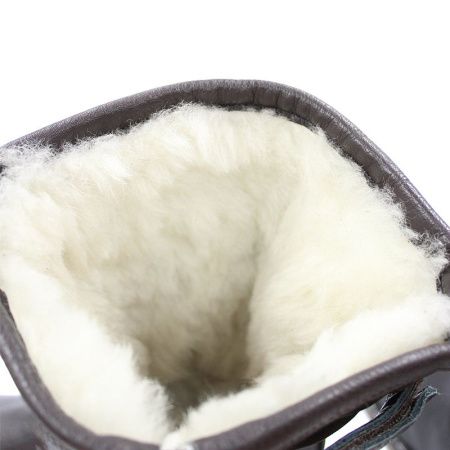 САПОГИ ИЗ НАТУРАЛЬНОЙ КОЖИ+НУБУК КОРИЧ. ММВ-28 МЕХ ОВЧИНА НАТ -60