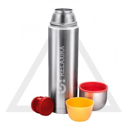 Термос Relaxika 102 (1,2 литра), 2 чашки, стальной