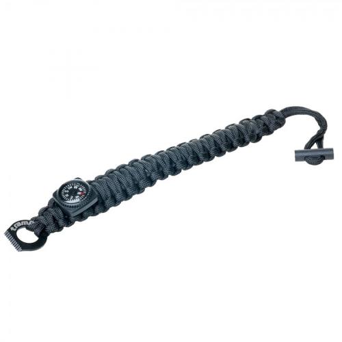 Браслет Tramp выживальщика (компас, огниво/2 метра паракорда) (паракорд, Черный)