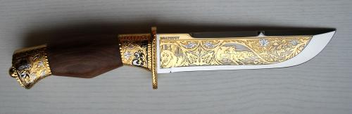 Нож сув"Вавилон"ножны кожа (позолота)  ЭИ-107