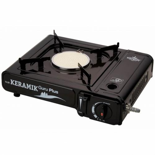 Газовая портативная плита "KERAMIC Guru Plus TS-201 (плита с переходником)
