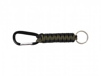 Брелок для ключей с карабином из парашнура (цвета в асс. черный, зеленый, камуфл