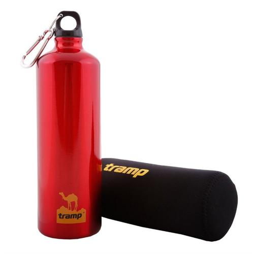 Бутылка Tramp алюминиевая в чехле TRC-032 (1л, красный)