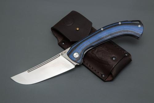 Нож Узбекский, складной ст.AUS-10, рук.G10 (черно-синяя)
