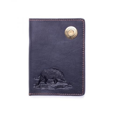 Обложка для паспорта (Черный, Кабан)