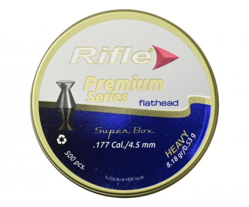 Пуля пневм. RIFLE Premium Series Flathead Heavy 4,5 мм. 0,53 гр. (500 шт. в банк