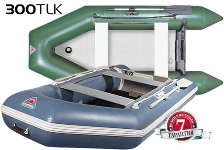 Лодка надувная YUKONA 300 TLK (без пайола) зеленая-U