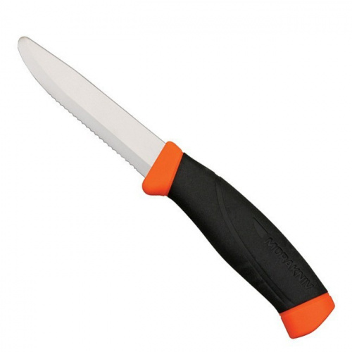 Нож Morakniv Companion F серрейторн, нерж.сталь, прорез.  рук. с оранж.накладкам Нож Morakniv Companion F серрейторн, нерж.сталь, прорез.  рук. с оранж.накладкам