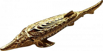 Икорница литая(Осётр)27 см.позолоченая