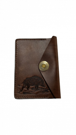 Обложка для охотничьих документов MINI (Коричневый, Кабан)