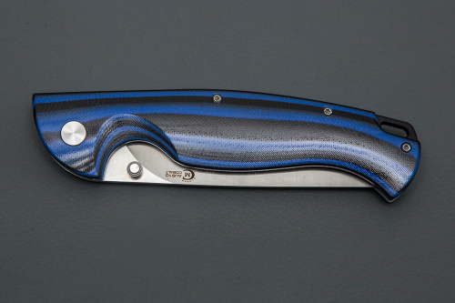 Нож Сибиряк, складной ст.AUS-10, рук.G10 (черно-синяя)