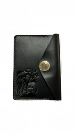 Обложка для охотничьих документов MINI (Черный, Лось)