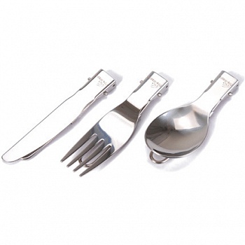 Набор складных столовых приборов из нержавеющей стали в чехле S/S Cutlery Set С