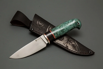 Нож Сокол,ст.Vahadis 10,мельхиор,набор,рукоять из стабилиз.дерева