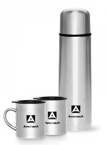 Набор: термос 1000 мл + 2 кружки 300мл.