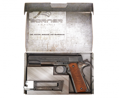 Пистолет пневм. BORNER 1911 Blowback кал. 4,5 мм/Bbs