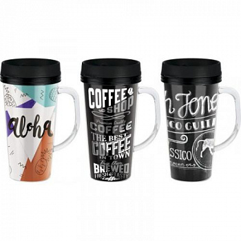 Термокружка в корп из PS. объем - 450 мл. внутри PP. серия BAMBINI. тм Mallony