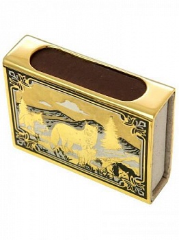 Спички сувенирные позолоченые в коробке