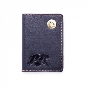 Обложка для паспорта (Черный, Медведь)