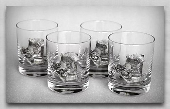 Стаканы для виски 42435"За глухарём" 220мл. 4шт. Нвс42435Гл